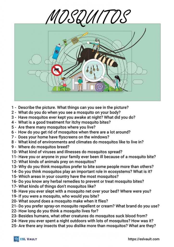 25 mosquito conversation questions