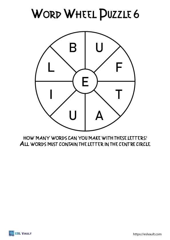 free printable word wheel puzzle 6