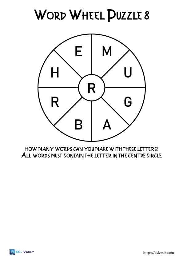 free printable word wheel puzzle 8
