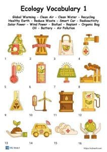 ecology vocabulary worksheet 1 for ESL