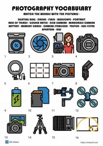 photography vocabulary worksheet pdf