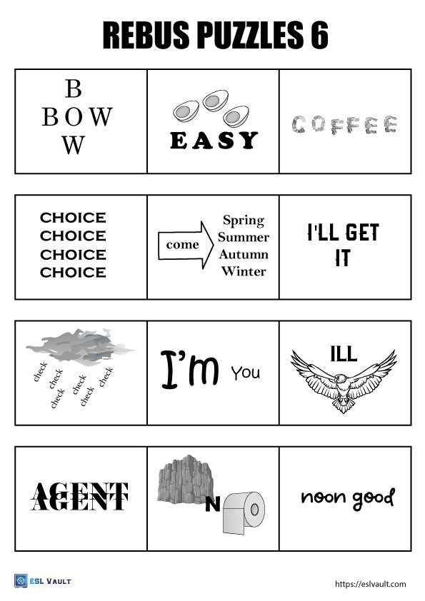 rebus puzzles worksheet pdf 6