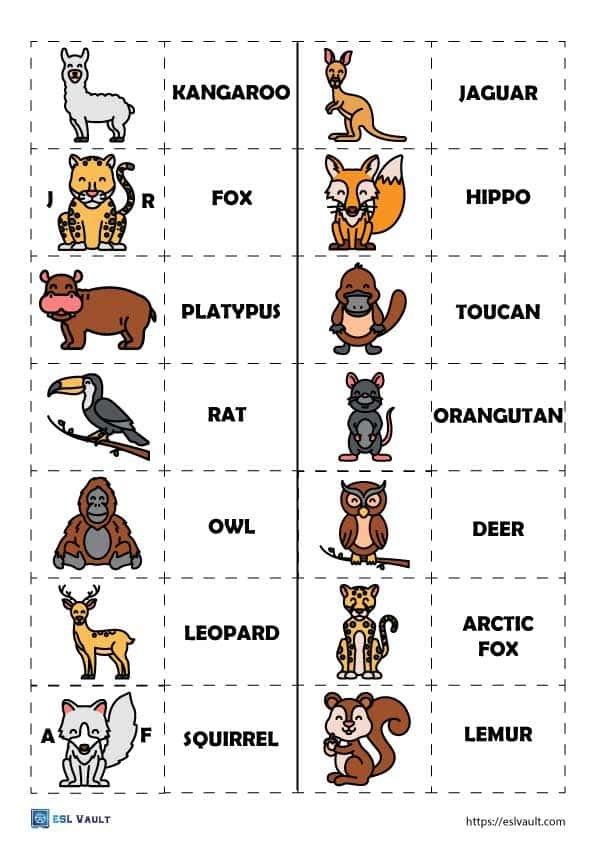 free printable 97 animals esl puzzle sheet 3