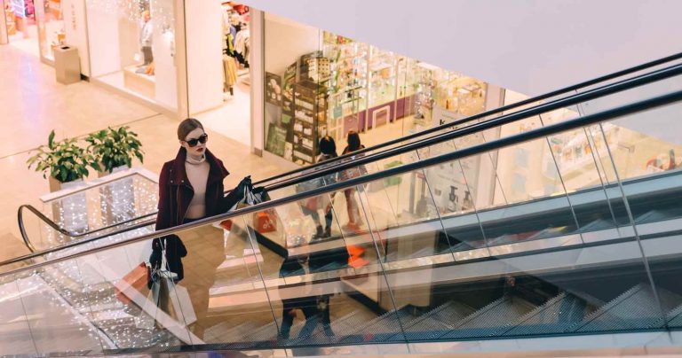 A woman shopping in a mall