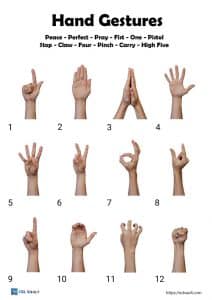 esl hand gestures worksheet