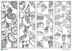 free printable bookmarks to color food
