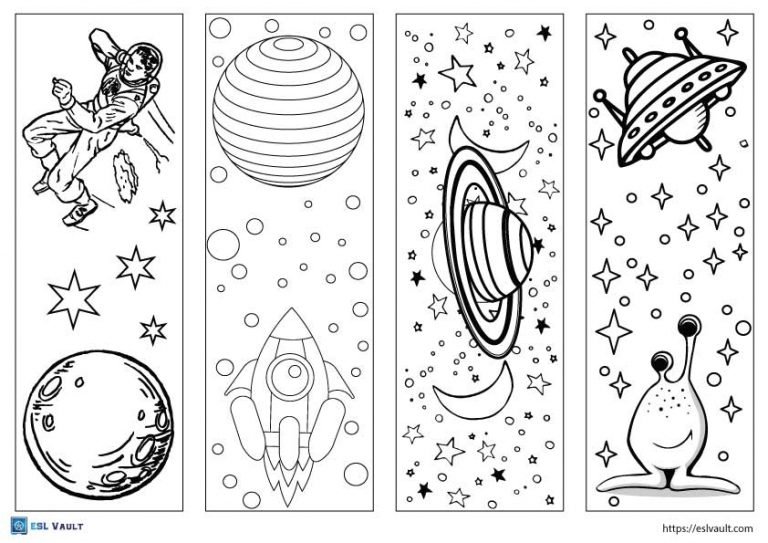 free printable bookmarks to color space