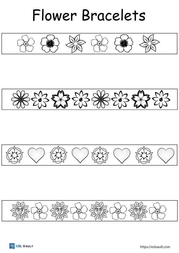 free printable bracelets with flowers