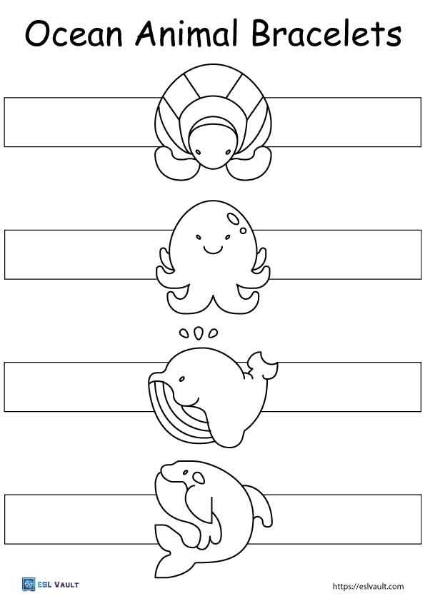 free printable bracelets ocean animals