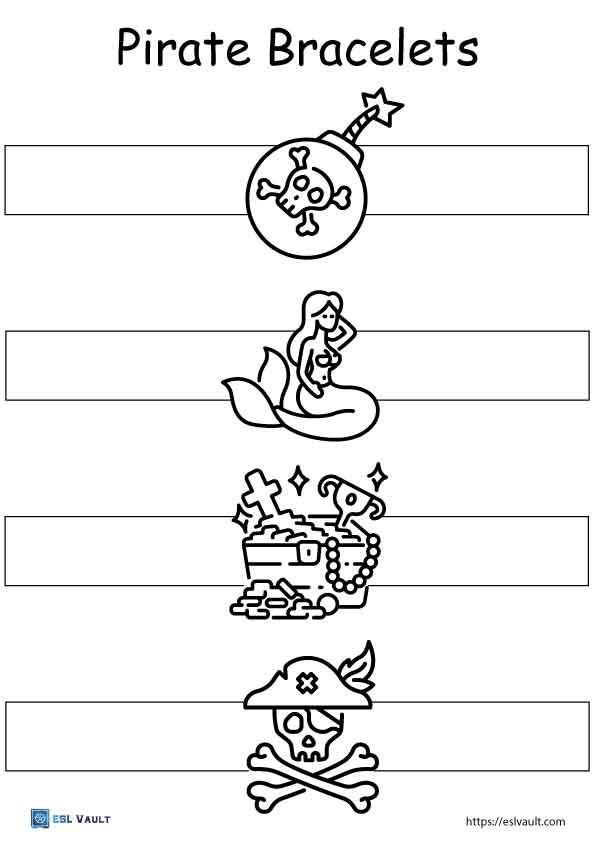 free printable bracelets of pirate things