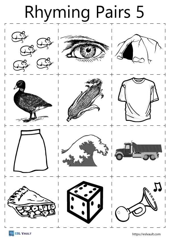 pairs of rhyming words printable 5