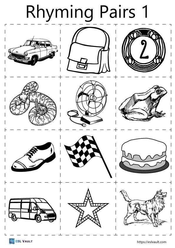 pairs of rhyming words sheet 1