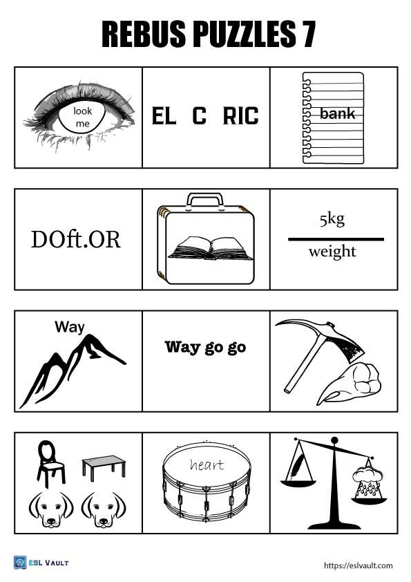rebus puzzles worksheet 7