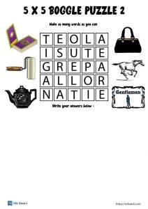 13 free printable boggle word puzzles - ESL Vault