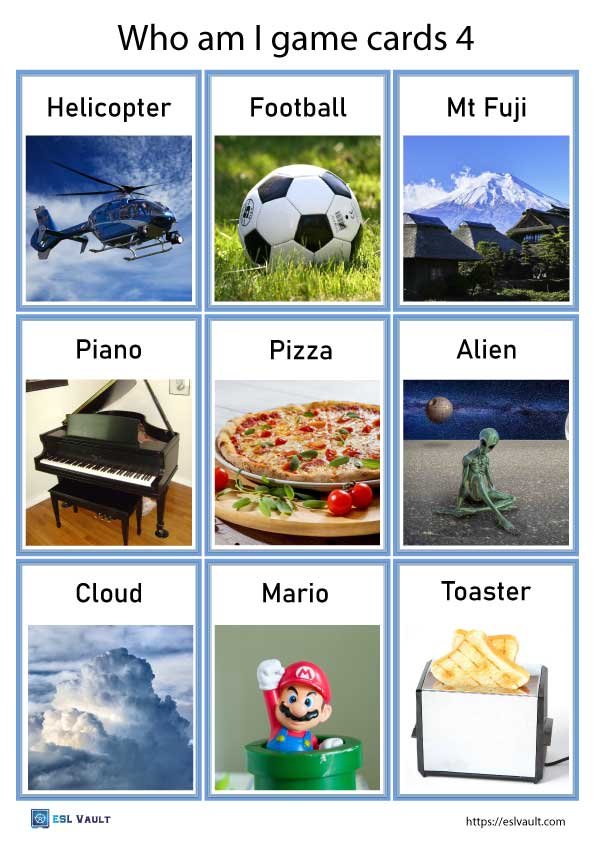 who am I game pictures sheet 4