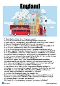 England conversation questions