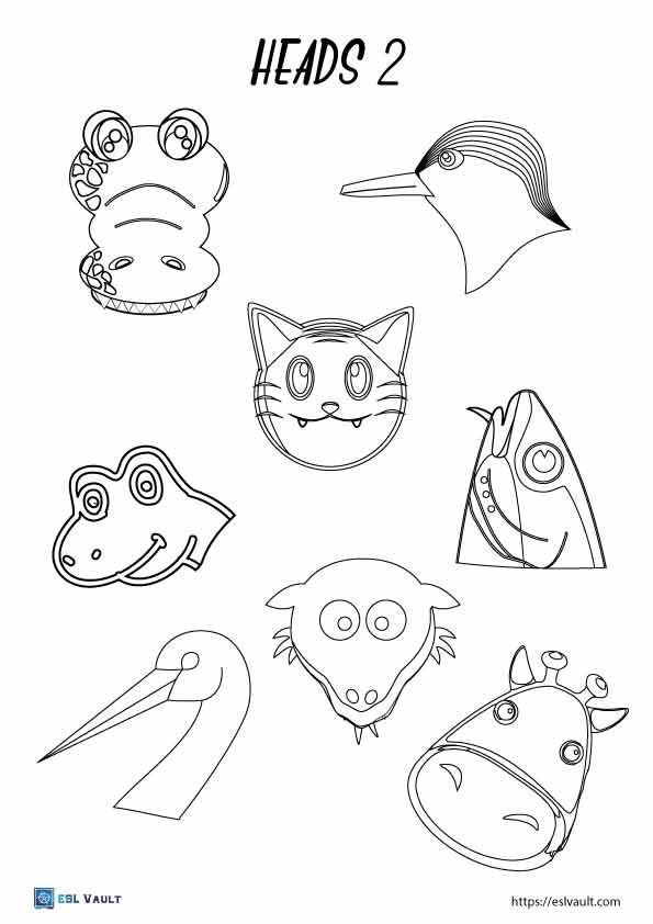 animal body parts heads 2