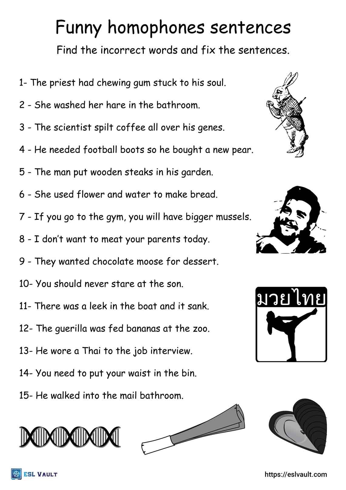 45 Funny Homophones Sentences ESL Vault