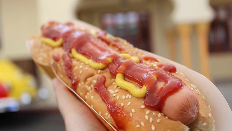 a hot dog from a hot dog stand