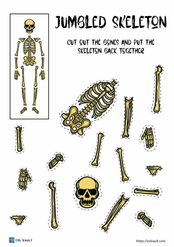 jumbled up skeleton craft printable