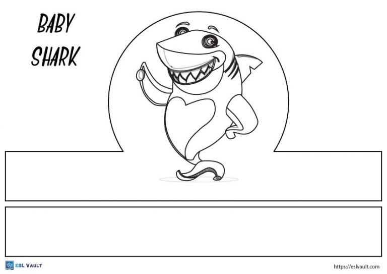 kids paper headband template baby shark