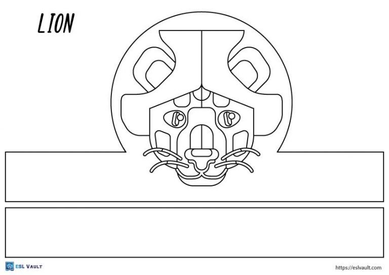 lion printable headband template