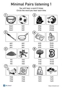 minimal pairs listening activity 1