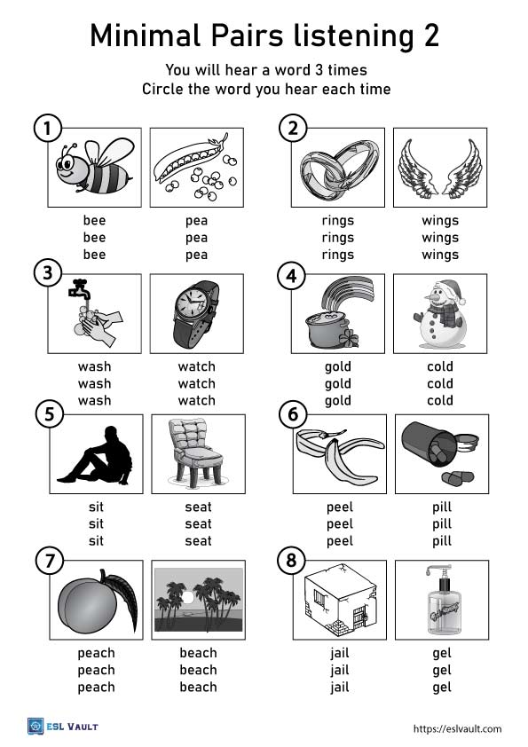 minimal pairs listening activity 2