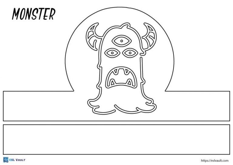 paper headband template monster