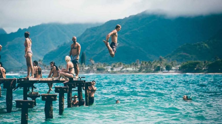 people having fun at the beach