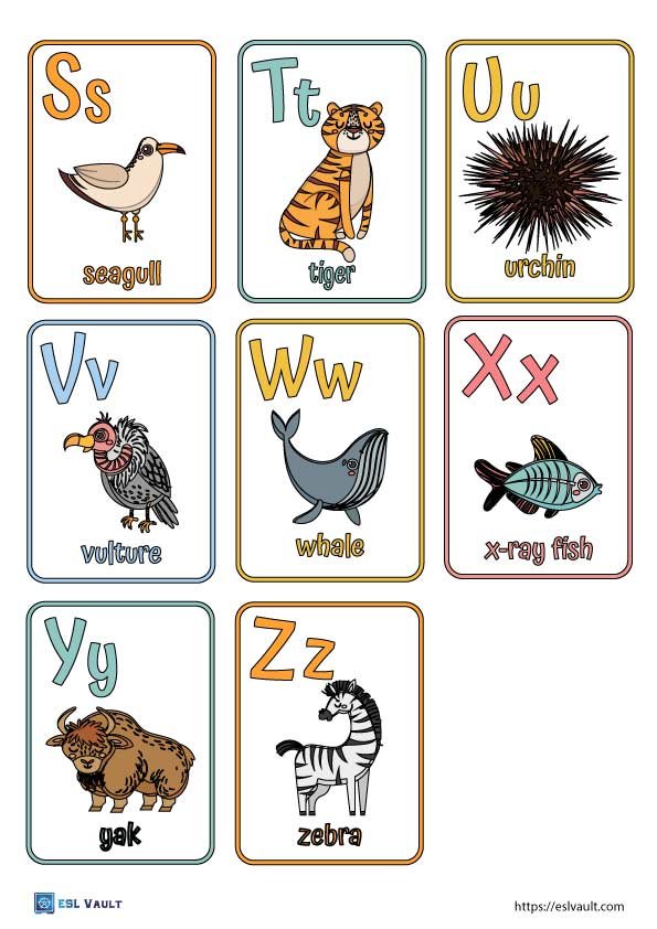 printable animal alphabet cards
