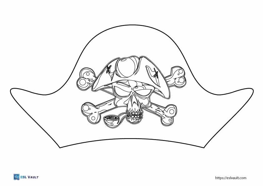 printable skeleton craft pirate hat