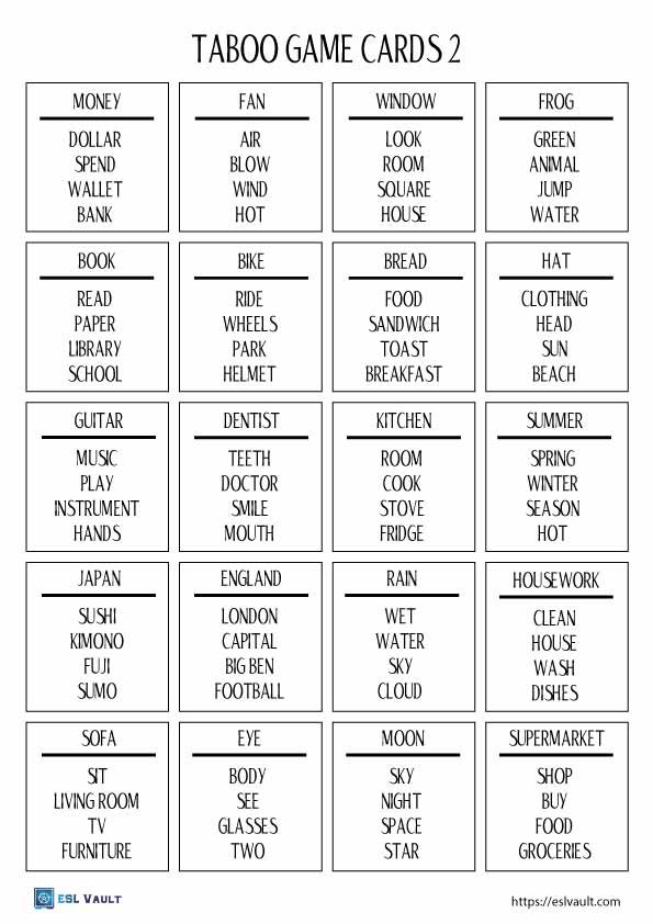 printable taboo game cards 2