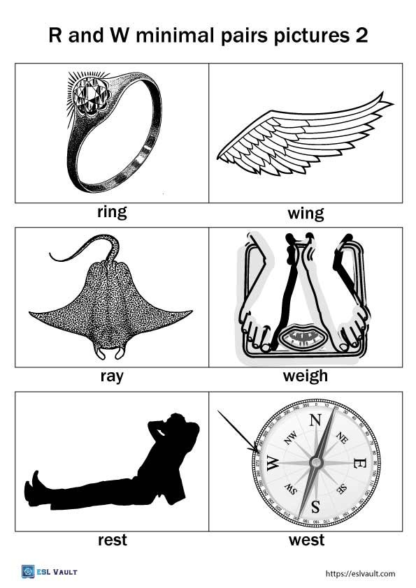 r and w minimal pairs pictures 2