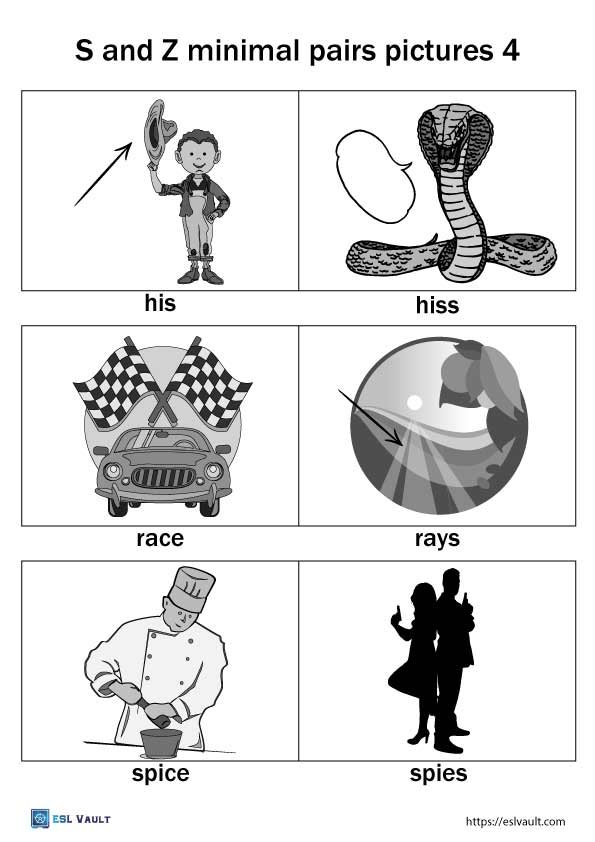 printable s and z minimal pairs pictures