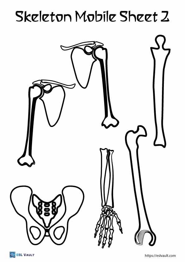 skeleton craft printable mobile sheet 2