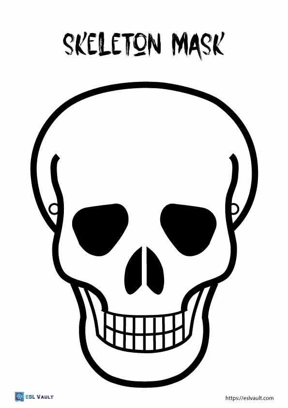 skeleton craft printable mask