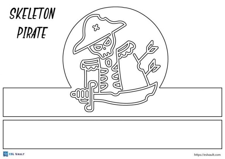 skeleton pirate headband template