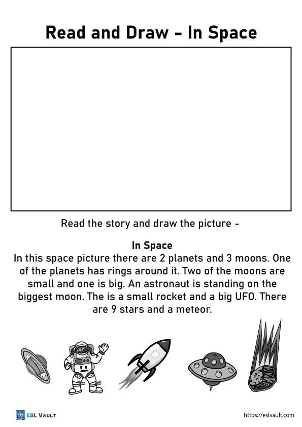 5 free printable read and draw worksheets esl vault