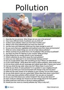 25 pollution conversation questions