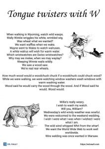 Tongue twisters with W