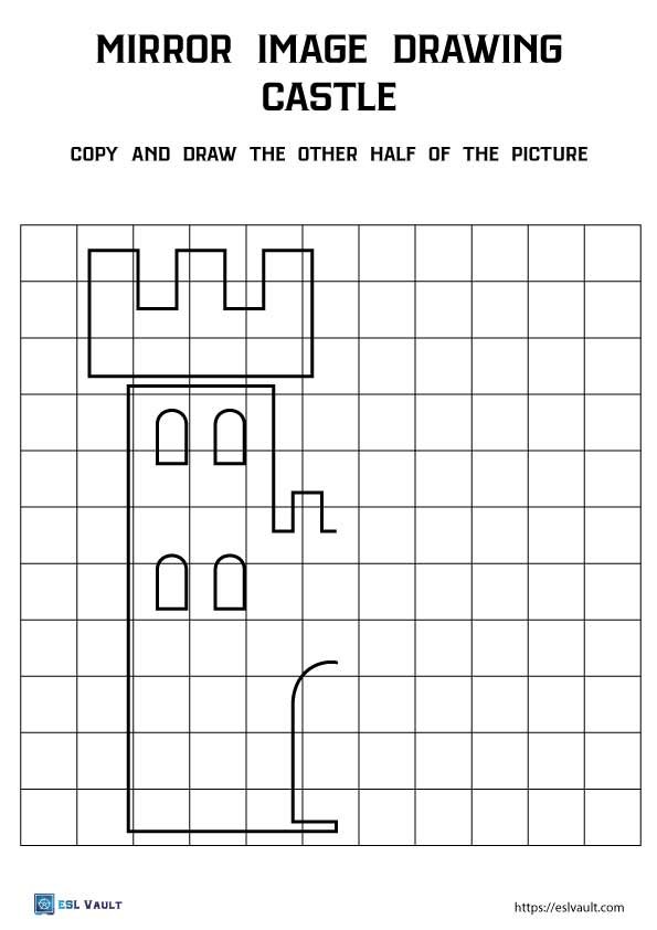 castle mirror image worksheet