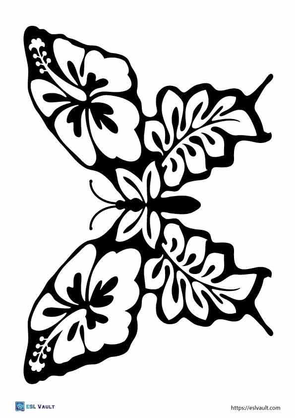 cute butterfly coloring page printable