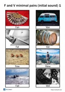 f and v minimal pairs initial sound 1