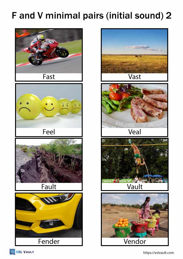 f and v minimal pairs initial sound 2