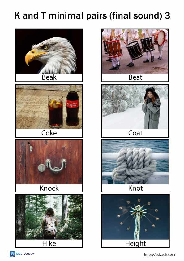 k and t minimal pairs final sound 3