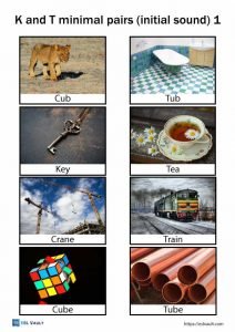 k and t minimal pairs initial sound 1