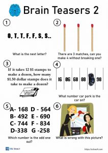 49 free printable brain teasers with answers - ESL Vault