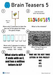 49 free printable brain teasers with answers - ESL Vault