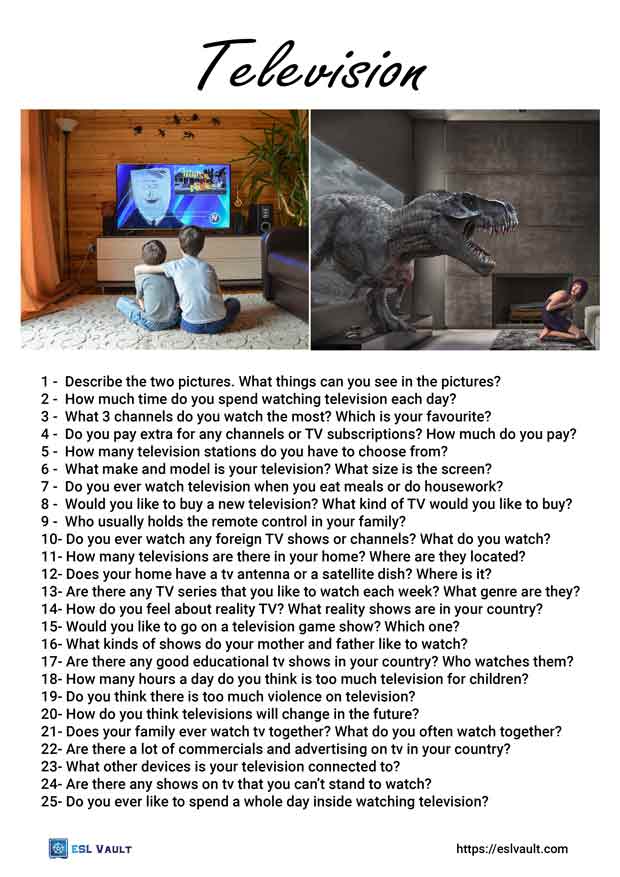 25 television conversation questions